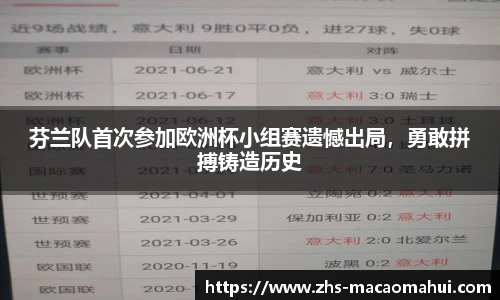 芬兰队首次参加欧洲杯小组赛遗憾出局，勇敢拼搏铸造历史